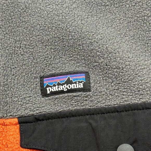 Patagonia Synchilla Snap T Jacket Boys Large Orange Gray 1/4 Snap Fleece 65572 - Picture 3 of 15